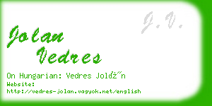 jolan vedres business card